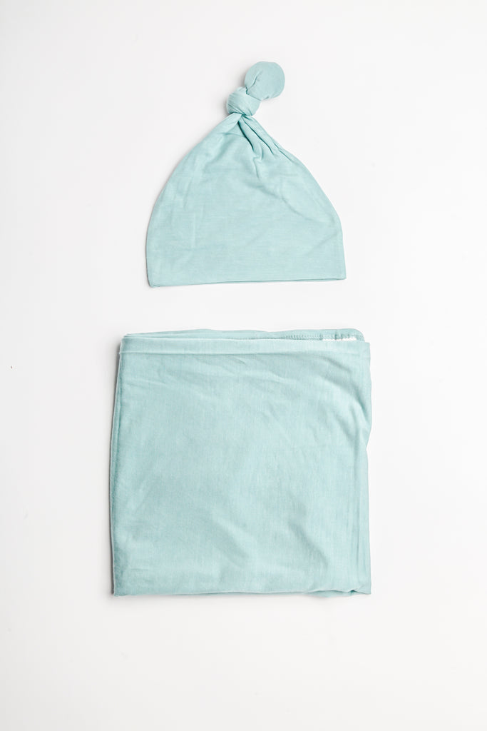 Bamboo Swaddle + Hat set - Green