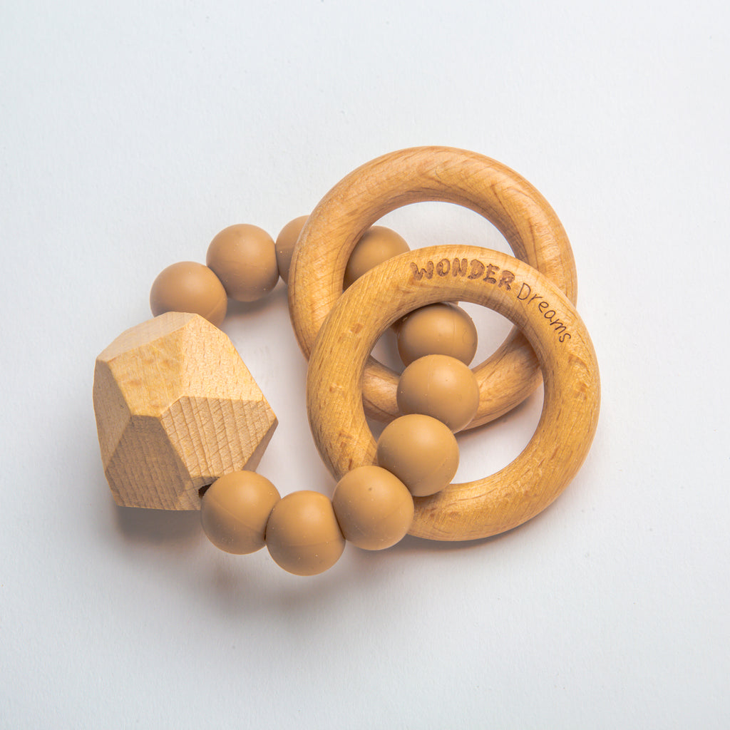 Extra Large Wooden Teether - Camel Brown