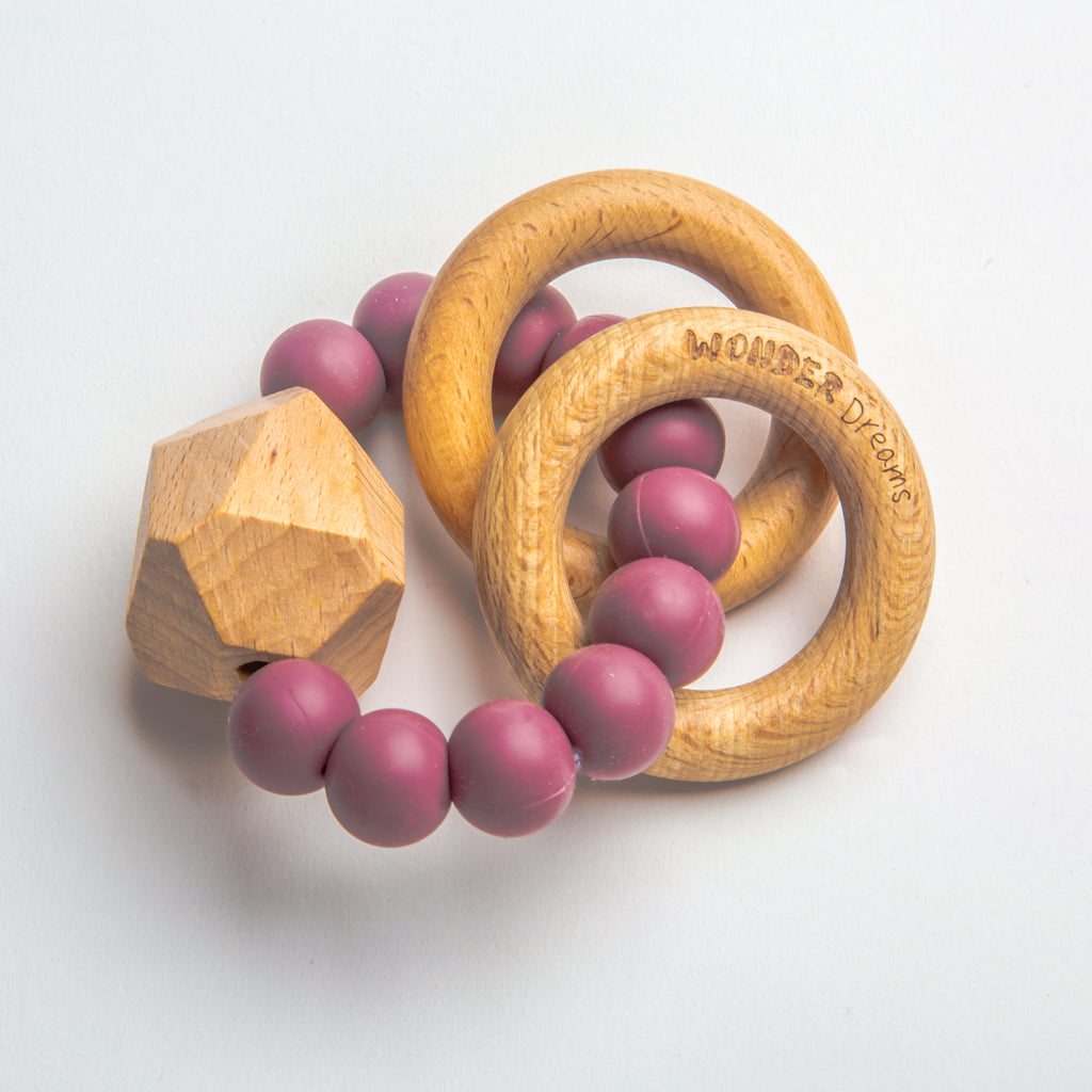 Extra Large Wooden Teether - Plum
