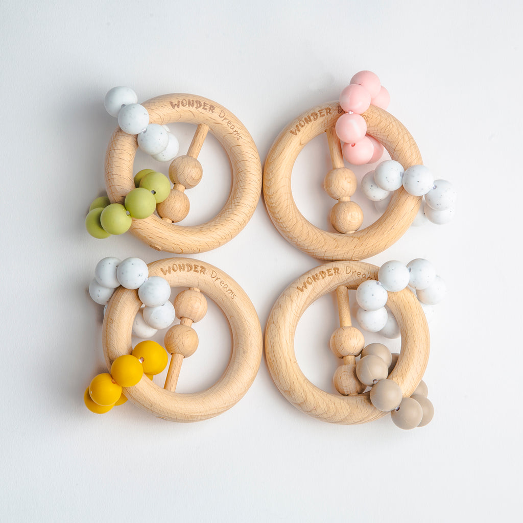 Peace Sign Wooden Teether