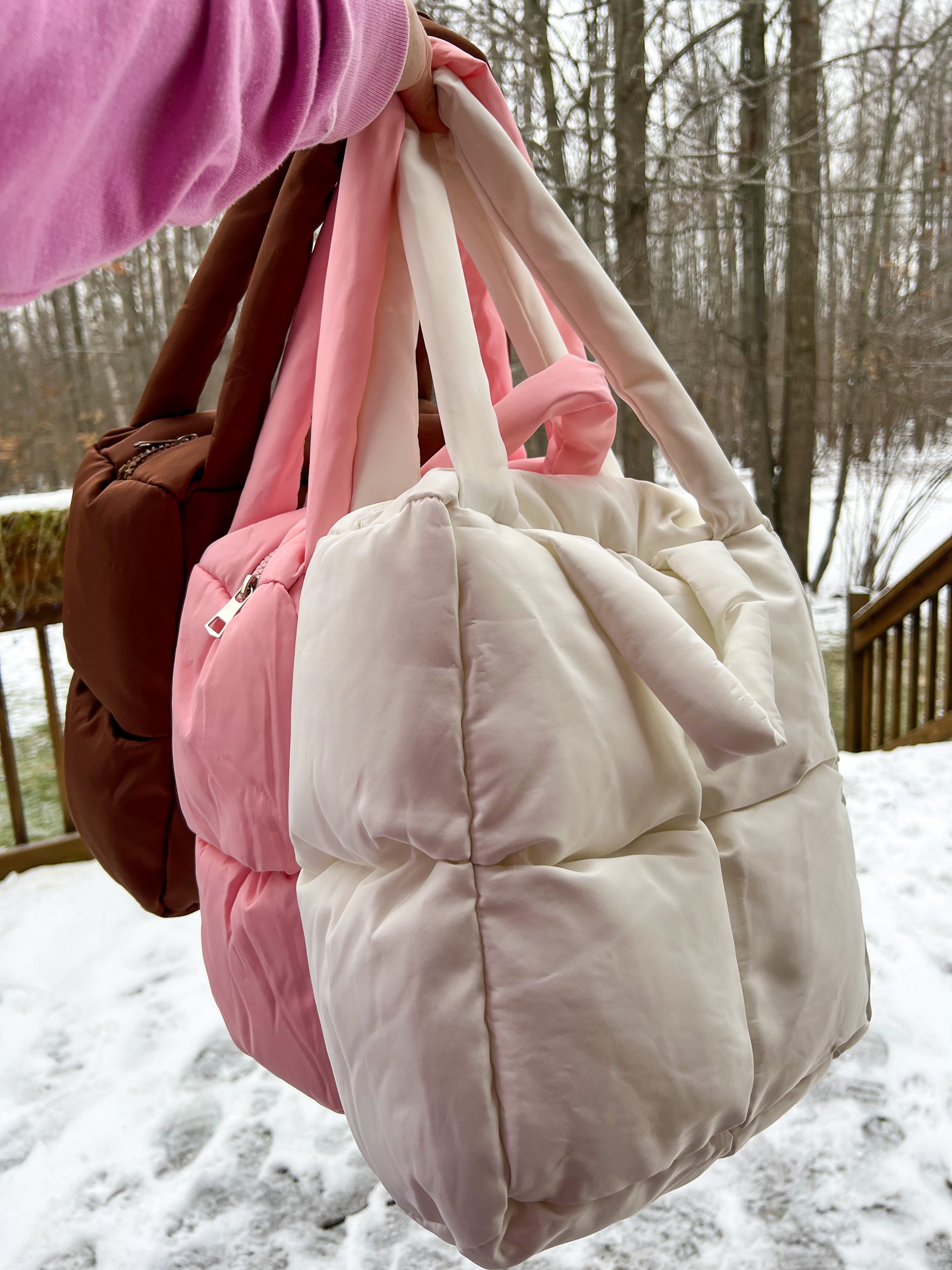 Sand Wholesale Oversized Puffer Tote Bag
