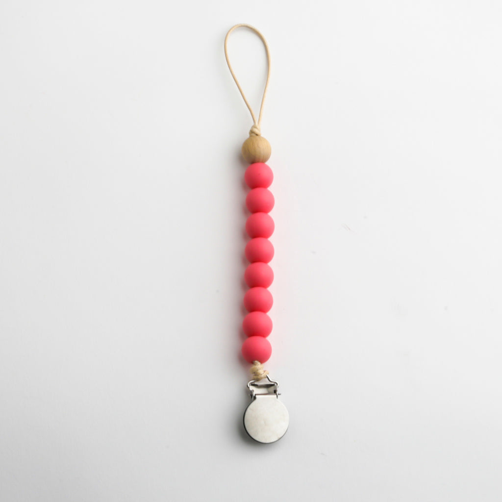 Pacifier Clip - Bright pink
